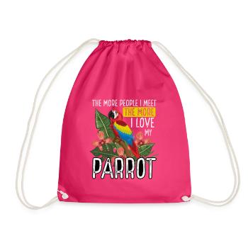 I love my parrot - Drawstring Bag - fuchsia - Front