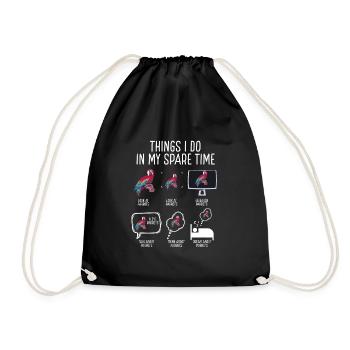 Things I Do In My Free Time - Drawstring Bag - black - Front