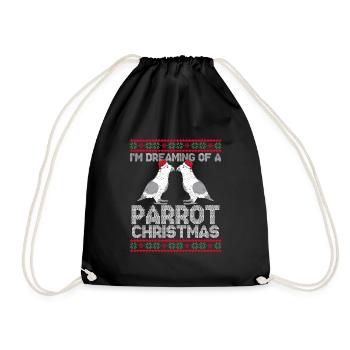I dream of parrot Christmas - Drawstring Bag - black - Front