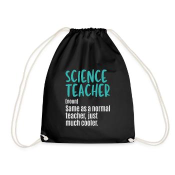Science Teacher Definition Biology Teacher - Drawstring Bag - black - Front
