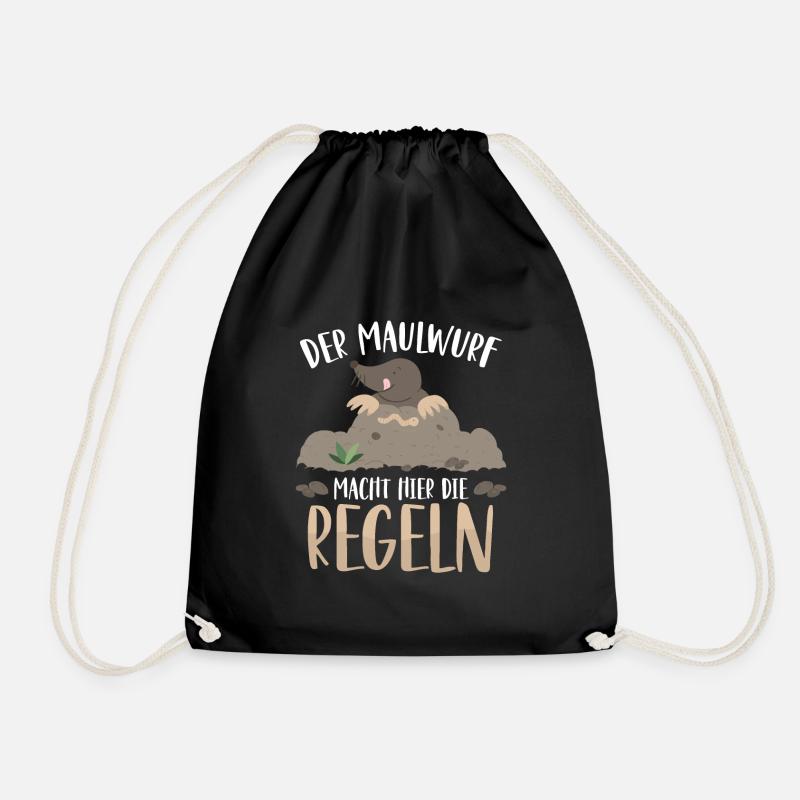 The mole makes the rules here - Drawstring Bag - black
