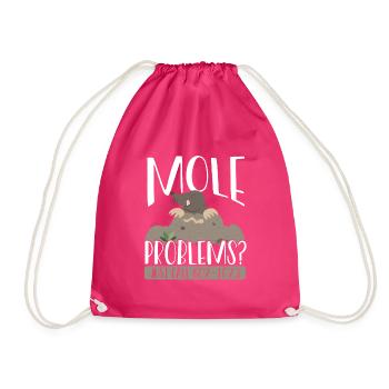Mole Problems Just Call - Drawstring Bag - fuchsia - Front