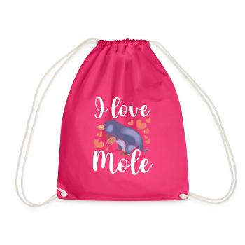 I love mole - Drawstring Bag - fuchsia - Front