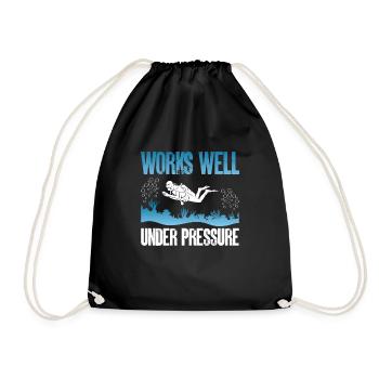 Works well under pressure - Drawstring Bag - black - Front