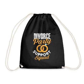 divorce party support squad Design for a divorce - Drawstring Bag - black - Front