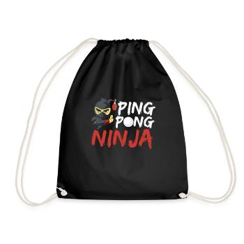 Table Tennis Ninja - Drawstring Bag - black - Front