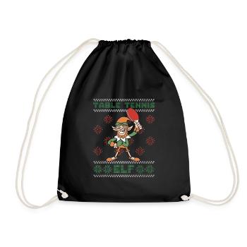 Table tennis Elf at Christmas - Drawstring Bag - black - Front