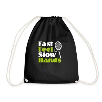 Fast feet, slow hands - Drawstring Bag - black - Front