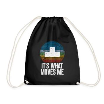 Wasd It's what moves me Gamers Art On - Drawstring Bag - black - Front