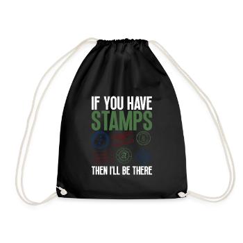 If you have a stamp collector - Drawstring Bag - black - Front