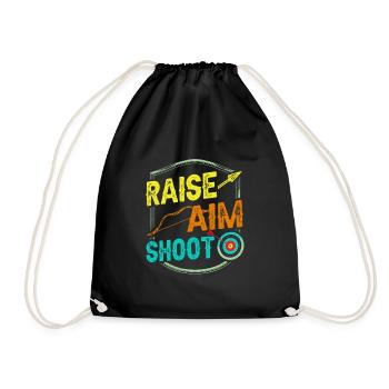 Raise the target and shoot - Drawstring Bag - black - Front