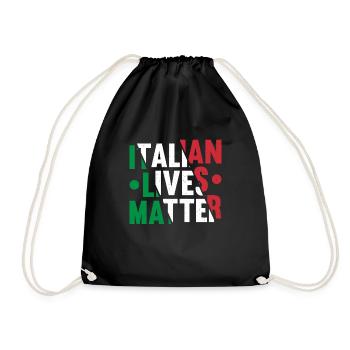 Art amusant du drapeau italien avec texte - Sac de sport léger - noir - Devant