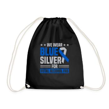 Coor Rainbow Art We Wear Blue & Silver For Fetal - Drawstring Bag - black - Front