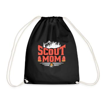 Stolze Scout Mom Für Camping-, Abenteuer- Und - Turnbeutel - Schwarz - Vorne