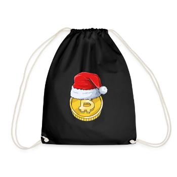 Bitcoin avec chapeau de Noël - Sac de sport léger - noir - Devant