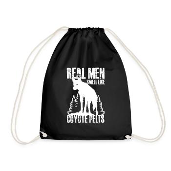 real men smell like coyote pelts Design - Turnbeutel - Schwarz - Vorne