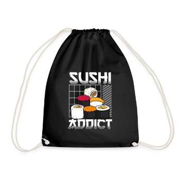 Sushi addictive aesthetics - Drawstring Bag - black - Front