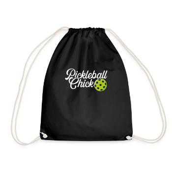 Pickleball chick - Drawstring Bag - black - Front