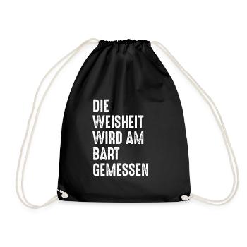 Weisheit Wird Am Bart Gemessen - Turnbeutel - Schwarz - Vorne