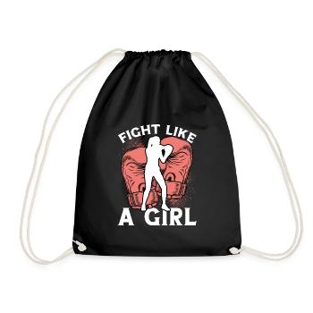 Combattez comme une fille - Sac de sport léger - noir - Devant