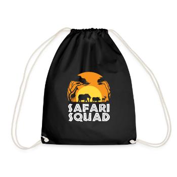 safari squad Design for a Safari lover - Drawstring Bag - black - Front