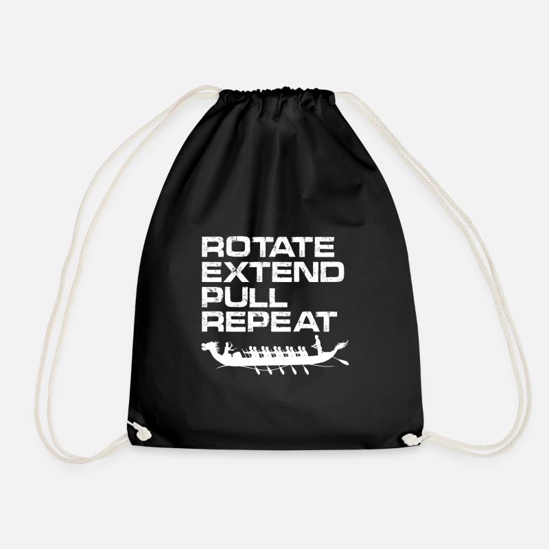 rotate extend pull repeat Design for a dragon boat - Turnbeutel - Schwarz