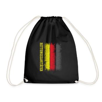 Deutscher Rettungssanitäter - Turnbeutel - Schwarz - Vorne
