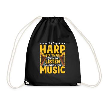 Les amateurs de musique de harpe écoutent des musiciens experts - Sac de sport léger - noir - Devant