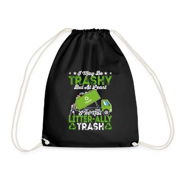Litter-ally Trash Dump Garbage Truck Driver Who - Drawstring Bag - black - Front