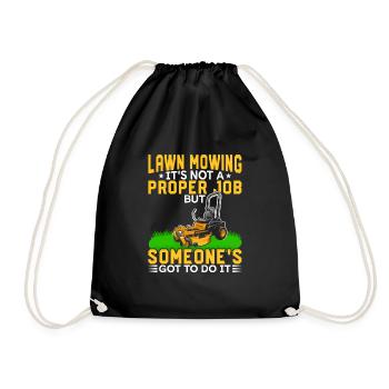 Not a real job Lawn mower landscaper - Drawstring Bag - black - Front
