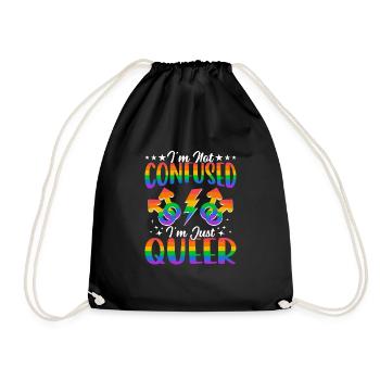 Ich Bin Nur Queer Lgbtq Gay Awareness Support - Turnbeutel - Schwarz - Vorne