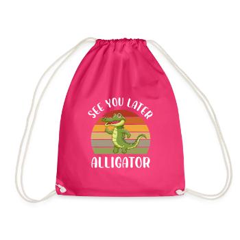 See you later Alligator - Drawstring Bag - fuchsia - Front