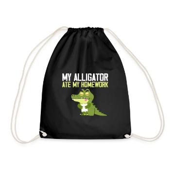 My alligator ate my homework - Turnbeutel - Schwarz - Vorne