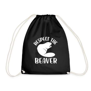 Respect the Beaver - Turnbeutel - Schwarz - Vorne