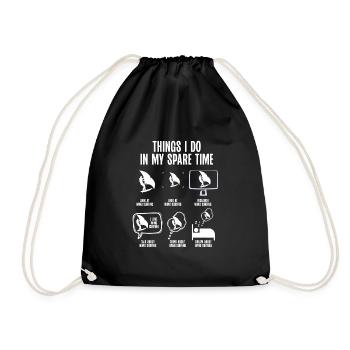 Dans mes temps libres, je fais du wingsurf - Sac de sport léger - noir - Devant