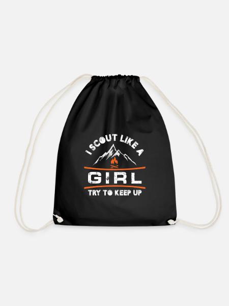 Scout Like a Girl Try To Keep Up - Turnbeutel - Schwarz