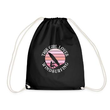 Cette fille adore la planche à voile - Sac de sport léger - noir - Devant