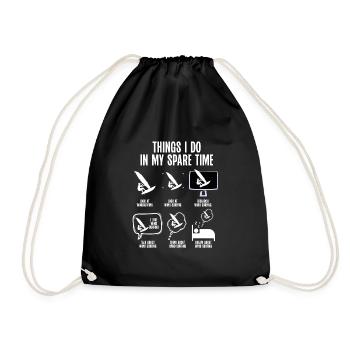 Planche à voile pendant mon temps libre - Sac de sport léger - noir - Devant