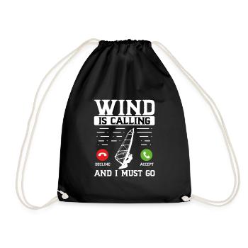 Le vent appelle et je dois partir - Sac de sport léger - noir - Devant