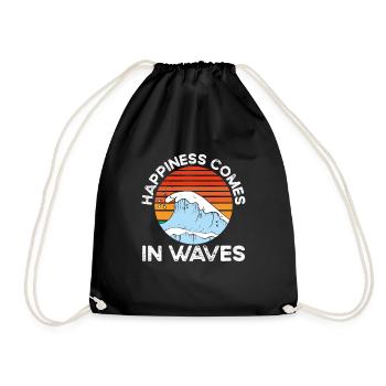 Le bonheur vient par vagues - Sac de sport léger - noir - Devant