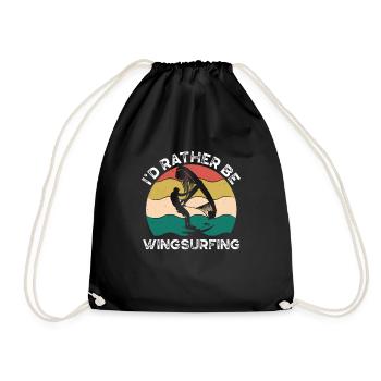 Je préfère le wingsurf - Sac de sport léger - noir - Devant