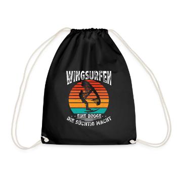 Wingsurfing Macht Mich Süchtig - Turnbeutel - Schwarz - Vorne