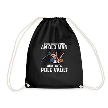old man who loves pole vault Design for a pole - Turnbeutel - Schwarz - Vorne