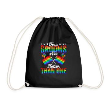 Zwei Bräutigame Lgbtq Gay Wedding Equality Pride - Turnbeutel - Schwarz - Vorne