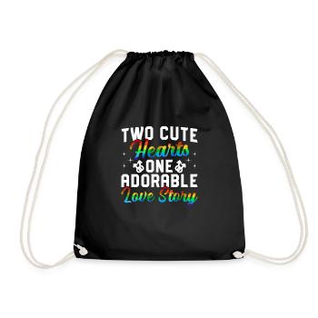 Cute Hearts Lgbtq Gay Wedding Equality Pride - Turnbeutel - Schwarz - Vorne