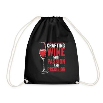 Making wine with passion - Drawstring Bag - black - Front