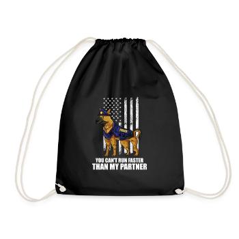 vous ne pouvez pas courir plus vite que mon partenaire Design - Sac de sport léger - noir - Devant