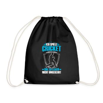 Ich Spiele Cricket, Um Zu Leben - Turnbeutel - Schwarz - Vorne