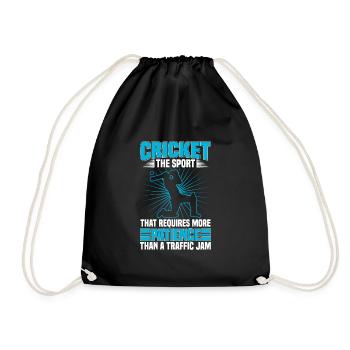 In cricket, this requires more patience - Drawstring Bag - black - Front