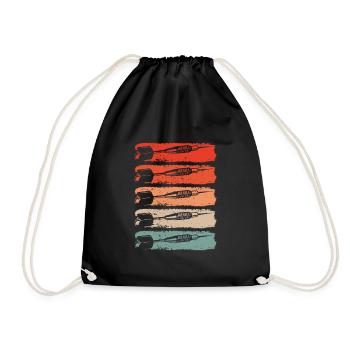 Cinq fléchettes en rétro vintage - Sac de sport léger - noir - Devant